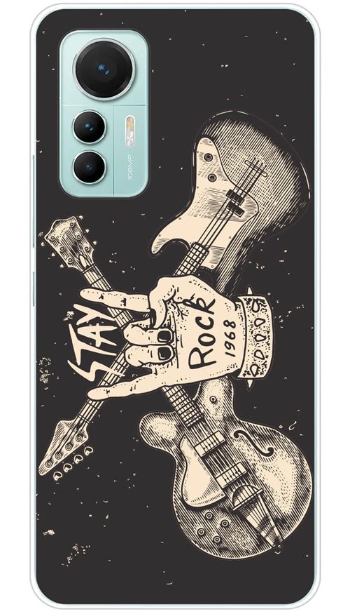 Coque en silicone imprimée compatible Xiaomi Mi 12 Lite Stay rock