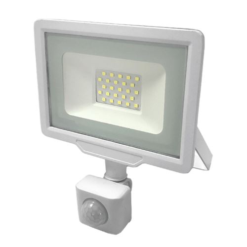 Projecteur LED Extérieur 30W IP65 BLANC avec Détecteur de Mouvement Crépusculaire - Blanc Froid 6000K - 8000K - SILAMP