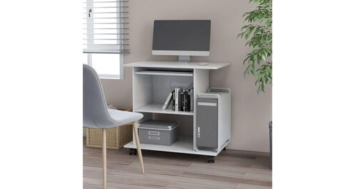 Vidaxl Blanc Bureau D'ordinateur - Bois D'ingénierie - Image 3