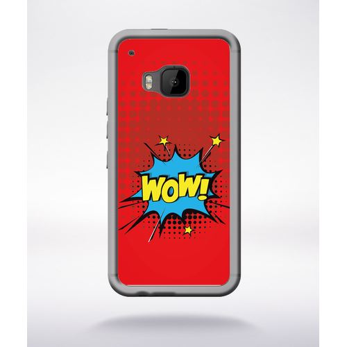 Coque Wow Fond Rouge Compatible Htc One M9 Transparent