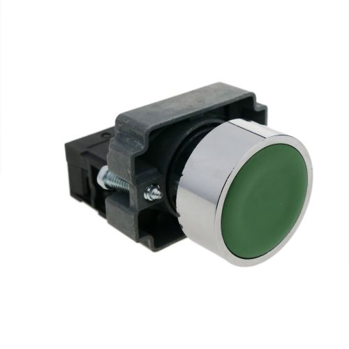 Bouton poussoir momentané 22mm 1NC 400V 10A normalement fermé vert