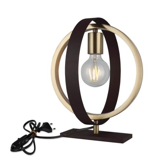 HOMEMANIA Lampe de Bureau Tado - Étage - Salon, Salle de séjour, Étage - Or, Brun en Métal, 18 x 28 x 31,5 cm, 1 x E27, Max 40W
