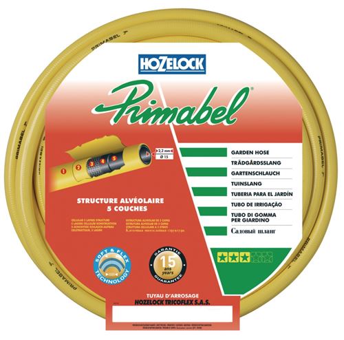 Tuyau darrosage Hozelock Primabel Schlauch 194268 1 pouces 25 m jaune Tuyau darrosage