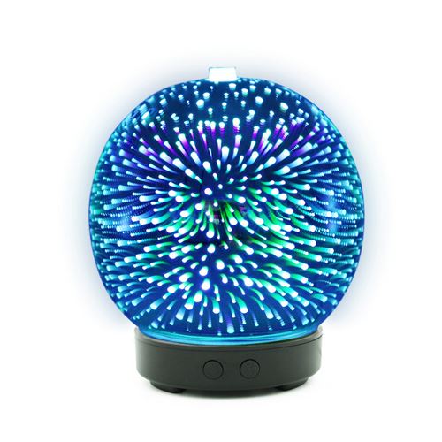 Diffuseur ultrasonique de parfum d'arôme diffuseur d'huile essentielle en verre 3D - Multicolore