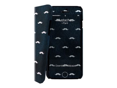 i-Paint Hard Case + Skin Mustaches - Achterzijde behuizing voor mobiele telefoon - polycarbonaat - voor Apple iPhone 6