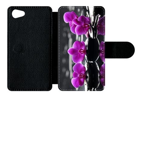 Etui À Rabat Sony Xperia Z5 Compact Orchide Violette Fond Gris