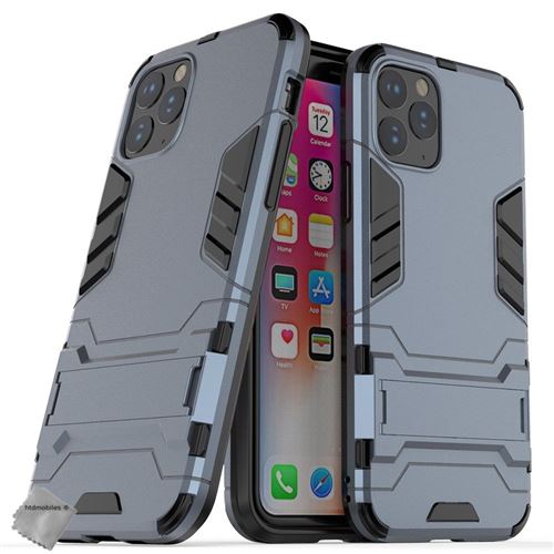 Housse etui coque rigide anti choc pour Apple iPhone 11 Pro + verre trempe - BLEU FONCE - htdmobiles