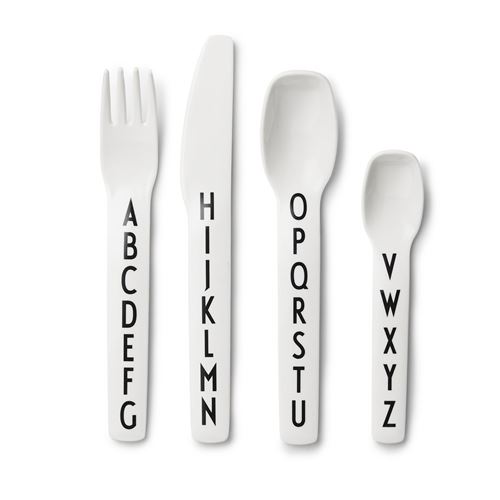 Couverts enfants Alphabet blanc