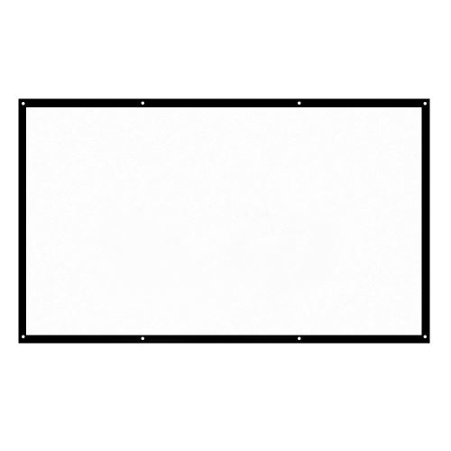H120 Écran du projecteur Portable 120'' HD 16:9 Diagonale Pliable pour Maison Cinéma Blanc