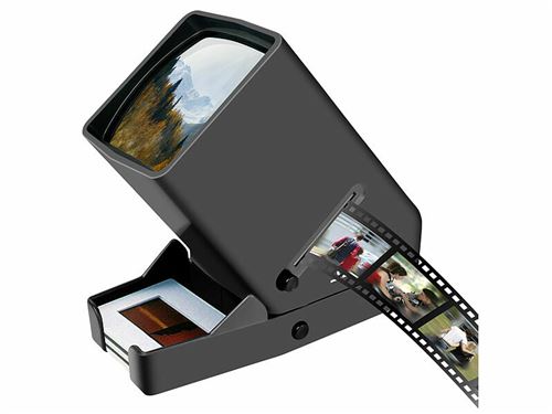 Somikon : Visionneuse mobile de diapositives, négatifs à grossissement x3 et LED