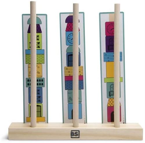 BS Toys jeu de blocs Tours empilables 28 x 26 cm bois 55 pièces
