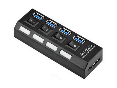 HUB USB 3.0 4 Ports avec interrupteurs marche/arrêt
