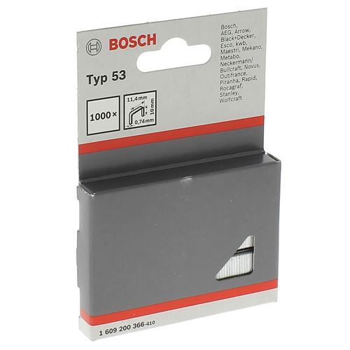 Accessoires Agrafeuse, Cloueuse Bosch Agrafes 10X11,4 Mm Type 53 Par 1000 pour Agrafeuse Bosch, Agrafeuse Parkside