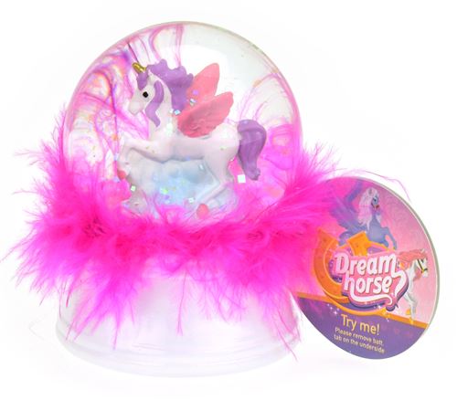 Toi-Toys veilleuse / globe Dream Horseneige 9 cm led blanc/rose