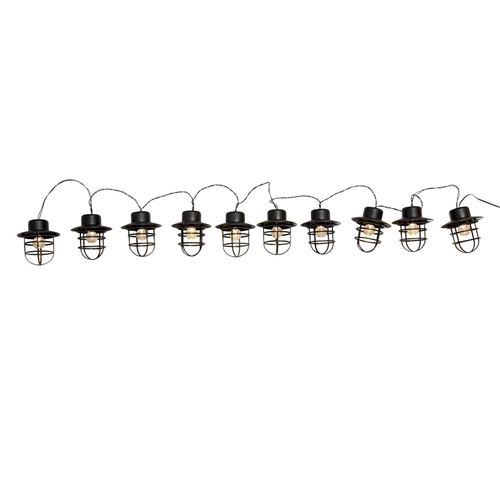 Guirlande style industriel 10 ampoules DETROIT Noir Acier 4M
