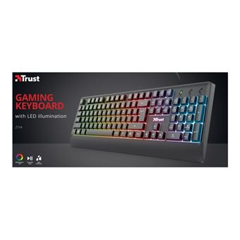 Clavier de jeu éclairé LED Trust Ziva Noir