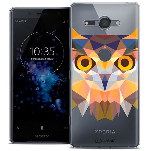 Coque Crystal Gel Sony Xperia XZ2 Compact (5.0 ) Extra Fine Polygon Animals - Hibou