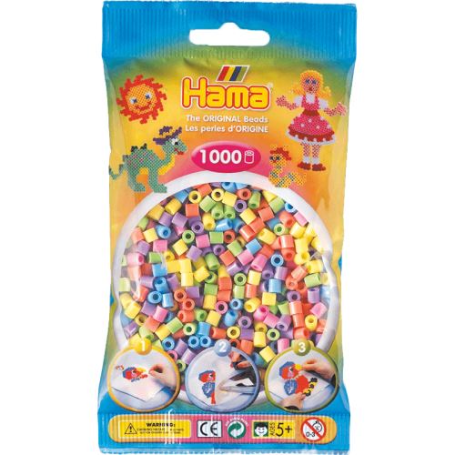 1000 Perles Hama à repasser Pastel