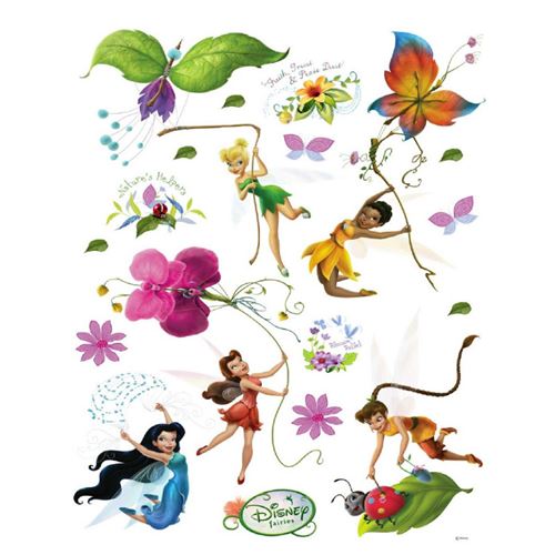 AG ART Stickers géant Fée La Clairière d’été en fleur Disney fairies