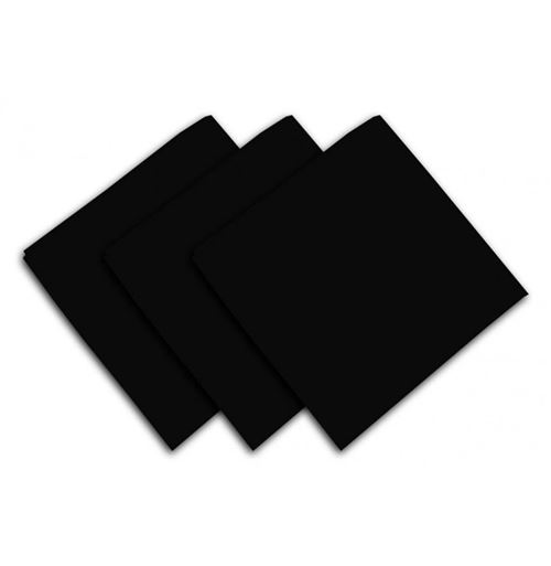 Lot de 3 serviettes en coton 45x45 cm PANAMA noir