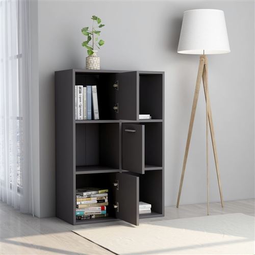 vidaXL Armoire de rangement Gris 60x29,5x90 cm Aggloméré