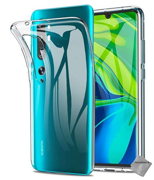 Housse etui coque silicone gel fine pour Xiaomi Mi Note 10 avec verre trempe - TRANSPARENT TPU
