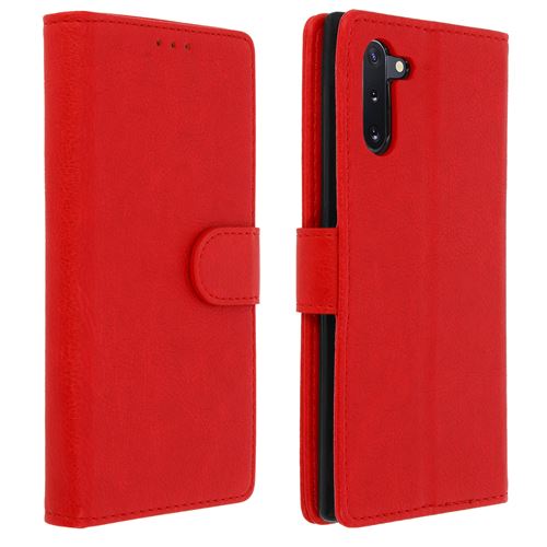 Étui pour Samsung Galaxy Note 10 Protection Intégrale Porte-cartes Support Video rouge