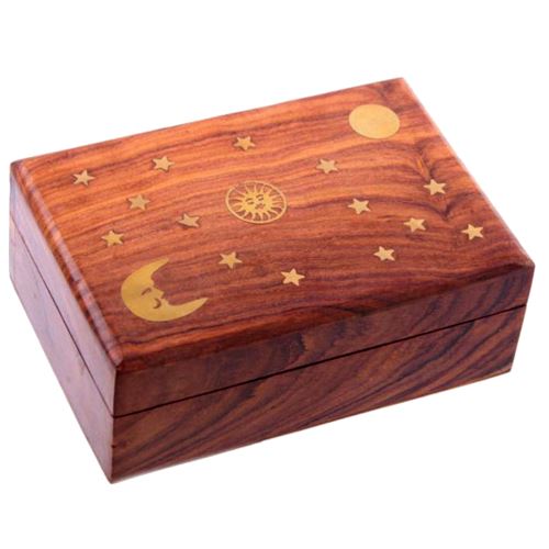 Boite Soleil Lune et Etoiles en bois