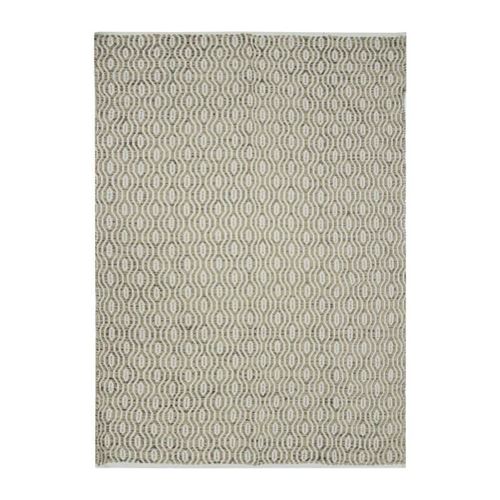 tapis terra - 120 x 170 cm - bande géométriques blanc et sable