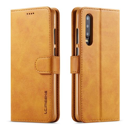 Etui en PU avec un support marron pour votre Huawei P30