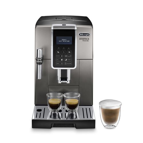 De'Longhi Dinamica Aroma Bar ECAM359.37.TB - Machine à café automatique avec buse vapeur "Cappuccino" - 15 bar - argent/noir