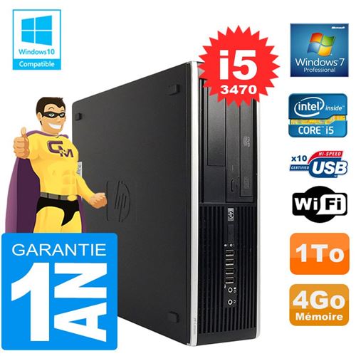 Pc hp compaq 8300 sff core i5-3470 ram 4go disque 1 to graveur dvd wifi w7 État correct - Hewlett-Packard reconditionné disponible sur Fnac