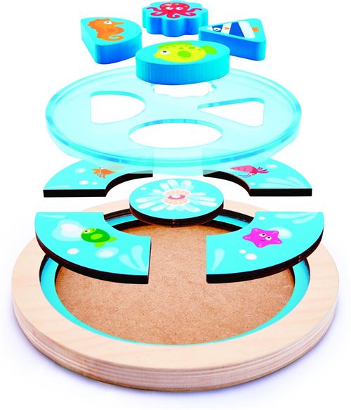 Hape casse-tête en forme de bois bleu de la mer profonde 11 pièces