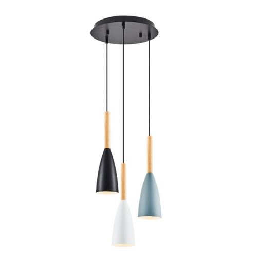 HOMEMANIA Lampe à Suspension Buck II Chandelier - de Plafond - Multicolore en Métal, 30 x 30 x 120 cm, 3 x E14, Max 40W