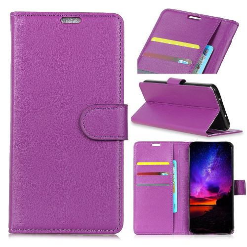 Etui en PU magnétique avec support violet pour votre Xiaomi Redmi Note 7