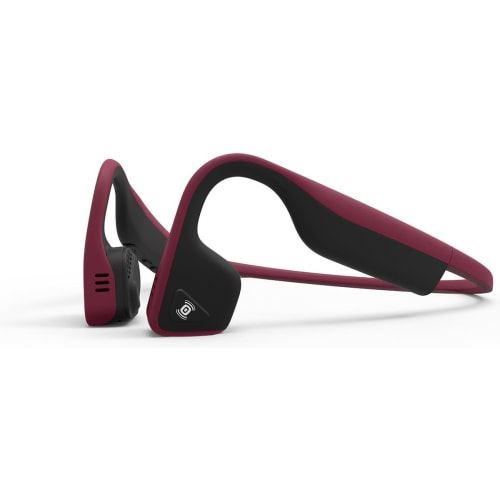 AfterShokz Trekz Titanium - Écouteurs avec micro - oreille dégagée - montage derrière le cou - Bluetooth - sans fil - rouge canyon