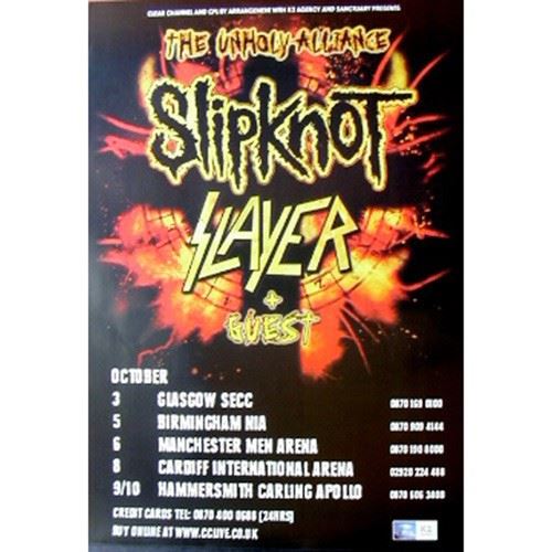 SLAYER - SLIPKNOT - 51x76 cm - AFFICHE / POSTER