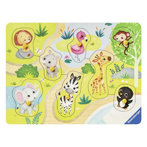 Mon Premier Puzzle Progressif en bois 8 pièces Alpexe En route vers le Zoo