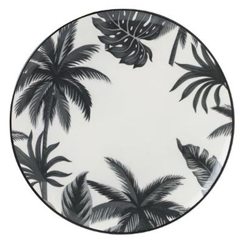 Lot de 6 Assiettes Plates Jangal 27cm Noir & Blanc