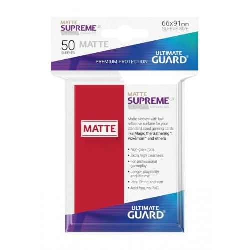 Ultimate Guard - 50 pochettes Supreme UX Sleeves taille standard Rouge Mat
