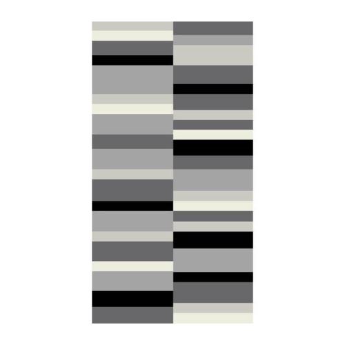 KARL Tapis de couloir contemporain - 80x150 cm - Noir, gris et blanc
