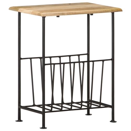 vidaXL Porte-revues 40x30x50 cm Bois de manguier solide et acier