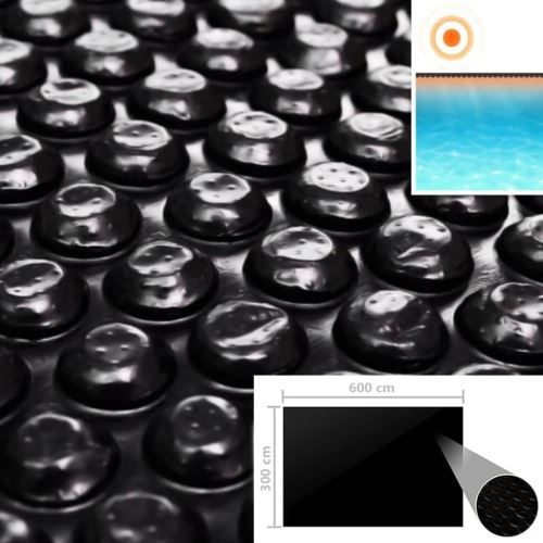 vidaXL Poolabdeckung Schwarz 600×300 cm PE