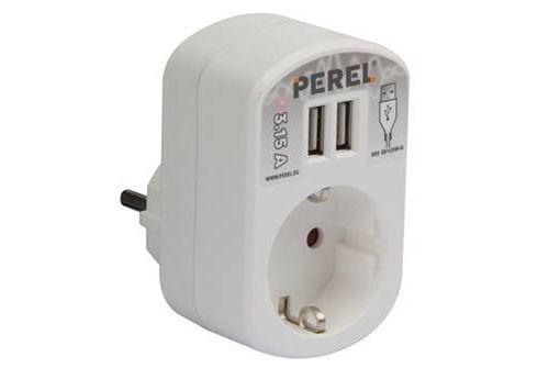 Prise intermédiaire 2 ports usb 3.15 a terre allemande