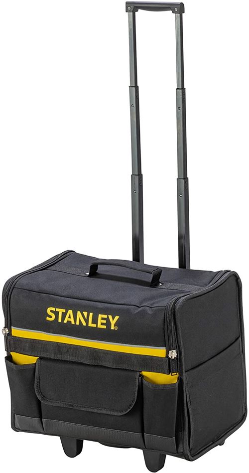 Stanley 1-97-515 Sac Souple À Roulettes 600x 600 deniers - Structure Rigide - 2 Pieds de maintien - Poche pour Document - Compartiments modifiables - Poignée Télescopique - 460 x 330 x 450 mm