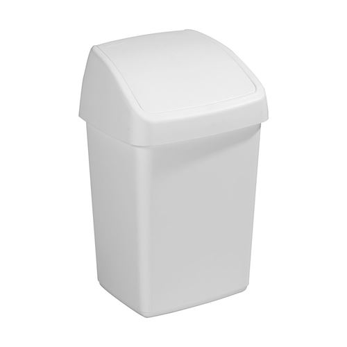 Sunware - Poubelle blanche avec couvercle basculant Delta 10 litres
