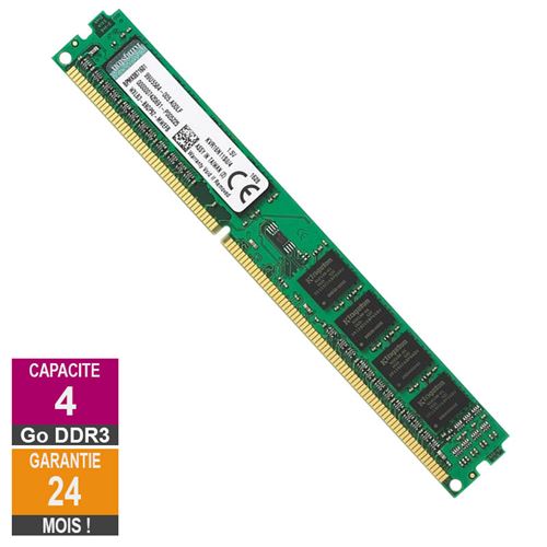 Barrette Mémoire 4Go Ram Ddr3 Kingston Kvr16N11S8/4 Dimm Pc3-12800U