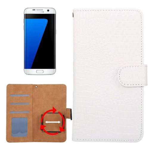 Wiko Upulse Lite Housse Universel Etui Cuir PU Blanc Texture Crocodile ALS49502