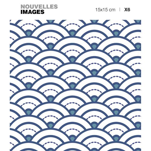 6 adhésifs de carrelage Vague Seigaiha Draeger la carterie