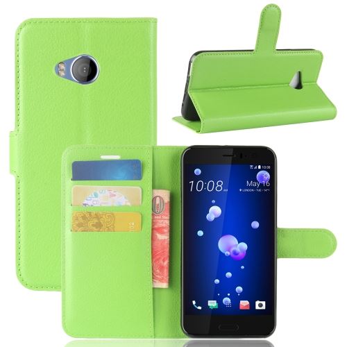 HTC U11 Life Housse Etui Cuir PU Texture Litchi Vert ALS53164